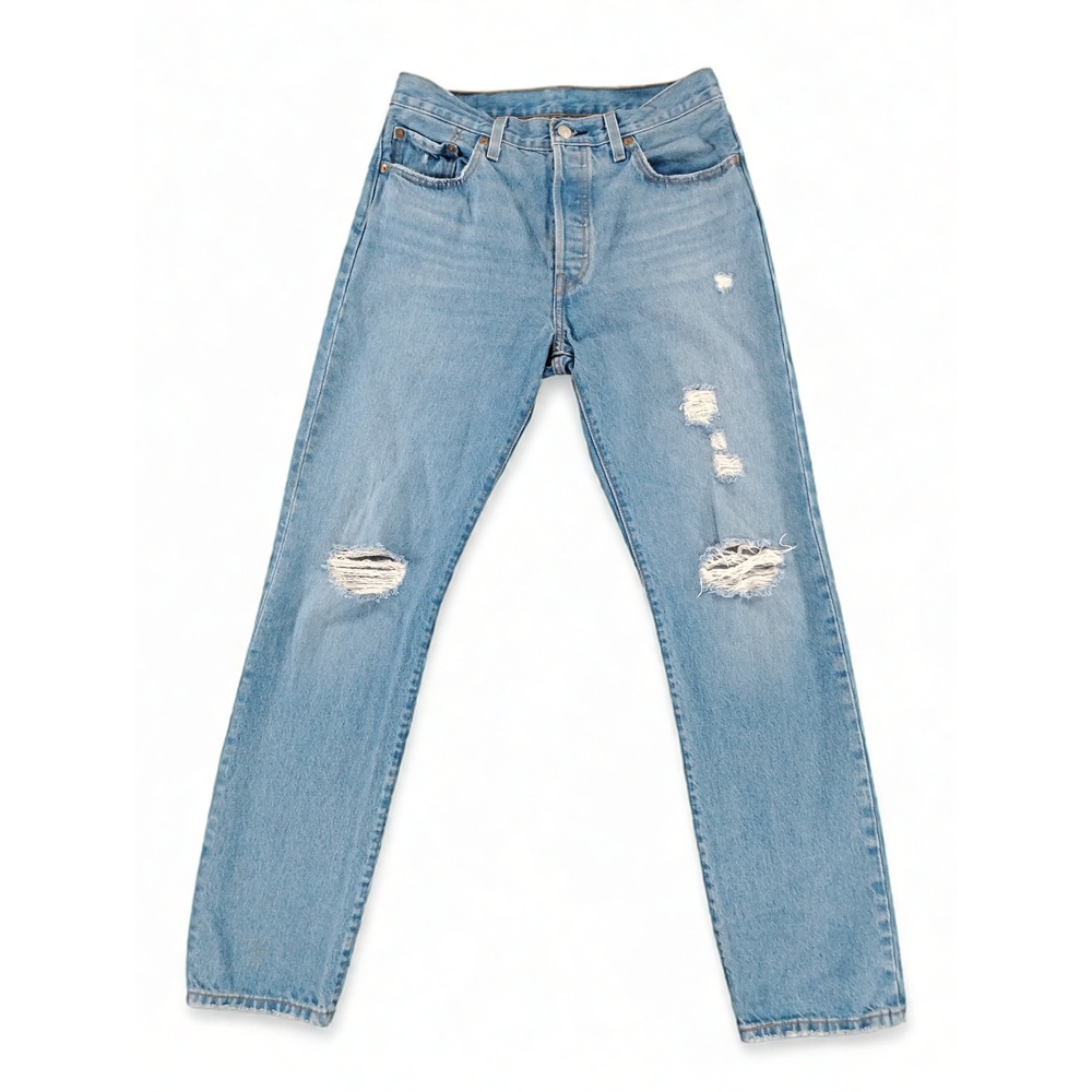 Levi's 501 Distressed Jeans Sz 29x32 100% Cotton Straight Leg Streetwear Grunge